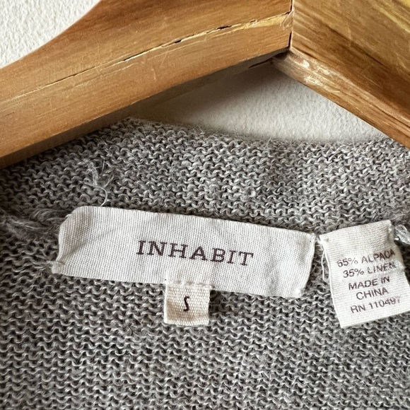 Inhabit Alpaca Linen Cardigan  Sweater Cowel Neck Oatmeal/Beige Small - Picture 7 of 15